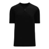 Athletic (AK) Knit Athletic Knit (AK) BA1347A-001 Adult Black Two-Button Baseball Jersey Hockey