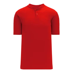 Athletic (AK) Knit Athletic Knit (AK) BA1347A-005 Adult Red Two-Button Baseball Jersey