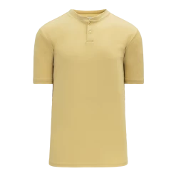 Athletic (AK) Knit Athletic Knit (AK) BA1347A-008 Adult Vegas Gold Two-Button Baseball Jersey