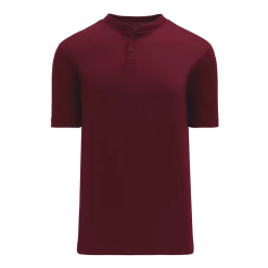 Athletic (AK) Knit Athletic Knit (AK) BA1347A-009 Adult Maroon Two-Button Baseball Jersey