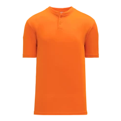 Athletic (AK) Knit Athletic Knit (AK) BA1347A-064 Adult Orange Two-Button Baseball Jersey