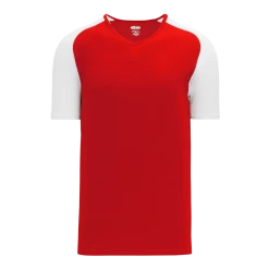 Athletic (AK) Knit Hockey Athletic Knit (AK) BA1375M-208 Mens Red/White Pullover Baseball Jersey