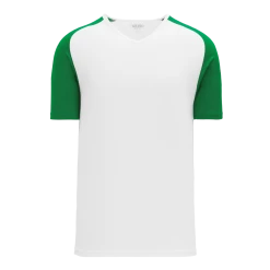 Athletic (AK) Knit Athletic Knit (AK) BA1375M-211 Mens White/Kelly Green Pullover Baseball Jersey