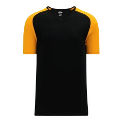 Athletic (AK) Knit Hockey Athletic Knit (AK) BA1375L-212 Ladies Black/Gold Pullover Baseball Jersey