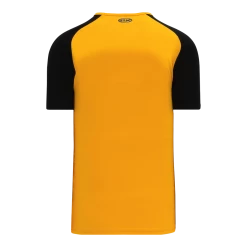 Athletic (AK) Knit Athletic Knit (AK) BA1375M-213 Mens Gold/Black Pullover Baseball Jersey Hockey