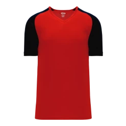 Athletic (AK) Knit Athletic Knit (AK) BA1375Y-264 Youth Red/Black Pullover Baseball Jersey Hockey