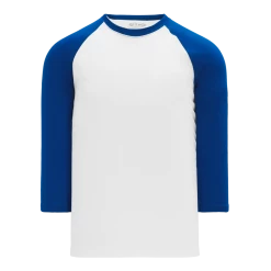 Athletic (AK) Knit Hockey Athletic Knit (AK) BA1846A-207 Adult White/Royal Blue Pullover Baseball Jersey