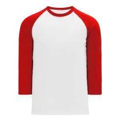 Athletic (AK) Knit Athletic Knit (AK) BA1846Y-209 Youth White/Red Pullover Baseball Jersey Hockey