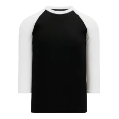 Athletic (AK) Knit Athletic Knit (AK) BA1846A-221 Adult Black/White Pullover Baseball Jersey