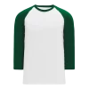 Athletic (AK) Knit Athletic Knit (AK) BA1846A-279 Adult White/Dark Green Pullover Baseball Jersey Hockey
