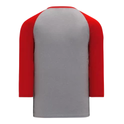 Athletic (AK) Knit Athletic Knit (AK) BA1846Y-923 Youth Heather Grey/Red Pullover Baseball Jersey