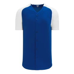 Athletic (AK) Knit Athletic Knit (AK) BA1875Y-206 Youth Royal Blue/White Full Button Baseball Jersey