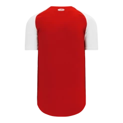 Athletic (AK) Knit Athletic Knit (AK) BA1875A-208 Adult Red/White Full Button Baseball Jersey