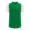 Athletic (AK) Knit Hockey Athletic Knit (AK) BA1875Y-210 Youth Kelly Green/White Full Button Baseball Jersey