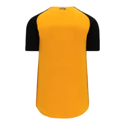 Athletic (AK) Knit Hockey Athletic Knit (AK) BA1875A-213 Adult Gold/Black Full Button Baseball Jersey