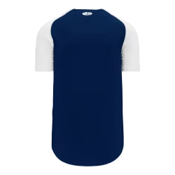 Athletic (AK) Knit Athletic Knit (AK) BA1875A-216 Adult Navy/White Full Button Baseball Jersey Hockey