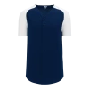 Athletic (AK) Knit Athletic Knit (AK) BA1875Y-216 Youth Navy/White Full Button Baseball Jersey Hockey