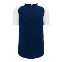 Athletic (AK) Knit Athletic Knit (AK) BA1875Y-216 Youth Navy/White Full Button Baseball Jersey Hockey