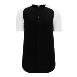 Athletic (AK) Knit Hockey Athletic Knit (AK) BA1875Y-221 Youth Black/White Full Button Baseball Jersey