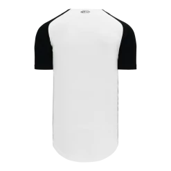 Athletic (AK) Knit Hockey Athletic Knit (AK) BA1875A-222 Adult White/Black Full Button Baseball Jersey