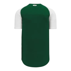 Athletic (AK) Knit Hockey Athletic Knit (AK) BA1875A-260 Adult Dark Green/White Full Button Baseball Jersey