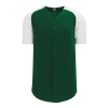 Athletic (AK) Knit Hockey Athletic Knit (AK) BA1875Y-260 Youth Dark Green/White Full Button Baseball Jersey