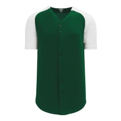 Athletic (AK) Knit Hockey Athletic Knit (AK) BA1875Y-260 Youth Dark Green/White Full Button Baseball Jersey