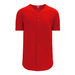 Athletic (AK) Knit Athletic Knit (AK) BA5200L-005 Ladies Red Full Button Baseball Jersey