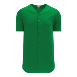 Athletic (AK) Knit Athletic Knit (AK) BA5200M-007 Mens Kelly Green Full Button Baseball Jersey