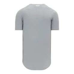Athletic (AK) Knit Athletic Knit (AK) BA5200M-012 Mens Grey Full Button Baseball Jersey
