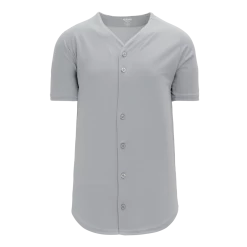 Athletic (AK) Knit Athletic Knit (AK) BA5200L-012 Ladies Grey Full Button Baseball Jersey Hockey