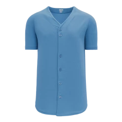 Athletic (AK) Knit Athletic Knit (AK) BA5200L-018 Ladies Sky Blue Full Button Baseball Jersey