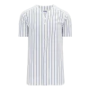Athletic (AK) Knit Athletic Knit (AK) BA524A-207 Adult White/Royal Blue Pinstripe Full Button Baseball Jersey Hockey