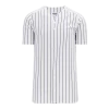 Athletic (AK) Knit Athletic Knit (AK) BA524A-217 Adult White/Navy Pinstripe Full Button Baseball Jersey