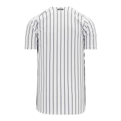 Athletic (AK) Knit Athletic Knit (AK) BA524A-222 Adult White/Black Pinstripe Full Button Baseball Jersey