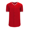 Athletic (AK) Knit Hockey Athletic Knit (AK) BA5500A-ANA587 Anaheim Red Adult Full Button Baseball Jersey