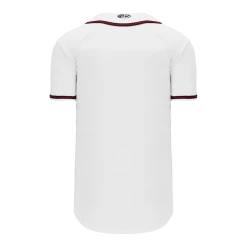 Athletic (AK) Knit Athletic Knit (AK) BA5500A-ATL598 Atlanta Adult White Full Button Baseball Jersey Hockey