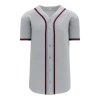 Athletic (AK) Knit Hockey Athletic Knit (AK) BA5500A-ATL599 Atlanta Adult Grey Full Button Baseball Jersey