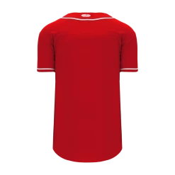 Athletic (AK) Knit Athletic Knit (AK) BA5500A-CIN698 Cincinnati Red Adult Full Button Baseball Jersey Hockey