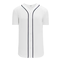 Athletic (AK) Knit Hockey Athletic Knit (AK) BA5500A-DET574 Detroit White Adult Full Button Baseball Jersey