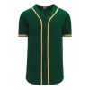 Athletic (AK) Knit Athletic Knit (AK) BA5500A-OAK592 Oakland Dark Green Adult Full Button Baseball Jersey Hockey