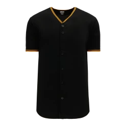Athletic (AK) Knit Hockey Athletic Knit (AK) BA5500Y-PIT578 Pittsburgh Black Youth Full Button Baseball Jersey