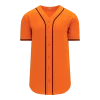 Athletic (AK) Knit Athletic Knit (AK) BA5500A-SF576 San Francisco Orange Adult Full Button Baseball Jersey Hockey