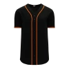 Athletic (AK) Knit Hockey Athletic Knit (AK) BA5500A-SF577 San Francisco Black Adult Full Button Baseball Jersey