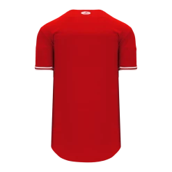 Athletic (AK) Knit Athletic Knit (AK) BA5500A-TOR571 Toronto Red Adult Full Button Baseball Jersey