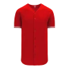 Athletic (AK) Knit Athletic Knit (AK) BA5500A-TOR571 Toronto Red Adult Full Button Baseball Jersey
