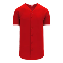 Athletic (AK) Knit Athletic Knit (AK) BA5500A-TOR571 Toronto Red Adult Full Button Baseball Jersey