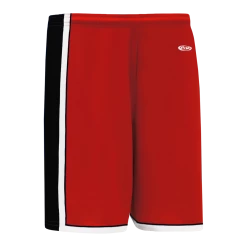 Athletic (AK) Knit Athletic Knit (AK) BS1735A-414 Adult Red/Black/White Pro Basketball Shorts