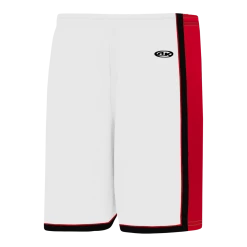 Athletic (AK) Knit Athletic Knit (AK) BS1735A-415 Adult White/Red/Black Pro Basketball Shorts