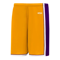 Athletic (AK) Knit Athletic Knit (AK) BS1735Y-435 Youth Gold/Purple/White Pro Basketball Shorts